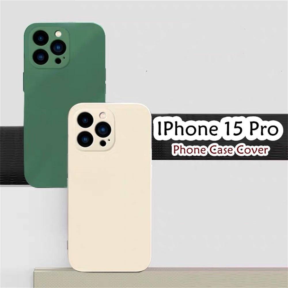 For IPhone 15 Pro Cover Drop and wear resistant Silicone Full Case Classic Simple Solid Color Phone Case Cover