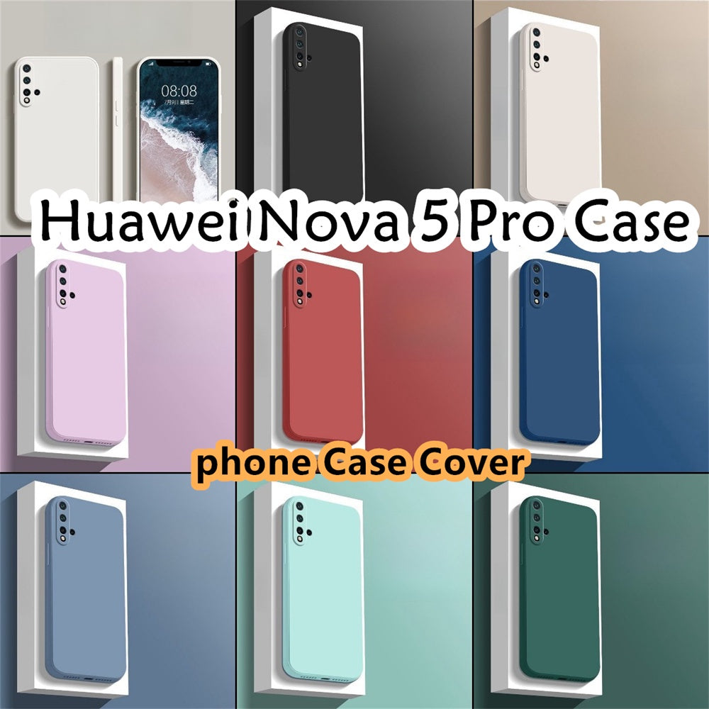 For Huawei Nova 5 Pro Cover Drop and wear resistant Silicone Full Case Classic Simple Solid Color Phone Case Cover