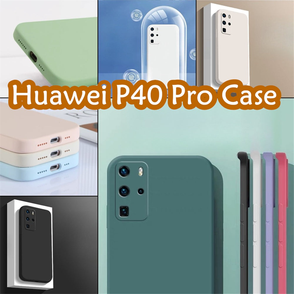 For Huawei P40 Pro Cover Drop and wear resistant Silicone Full Case Classic Simple Solid Color Phone Case Cover