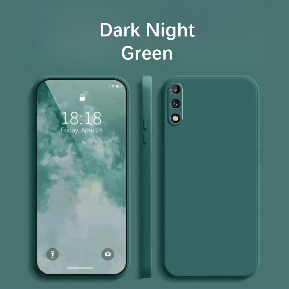 For Huawei Enjoy 10 Cover Drop and wear resistant Silicone Full Case Classic Simple Solid Color Phone Case Cover