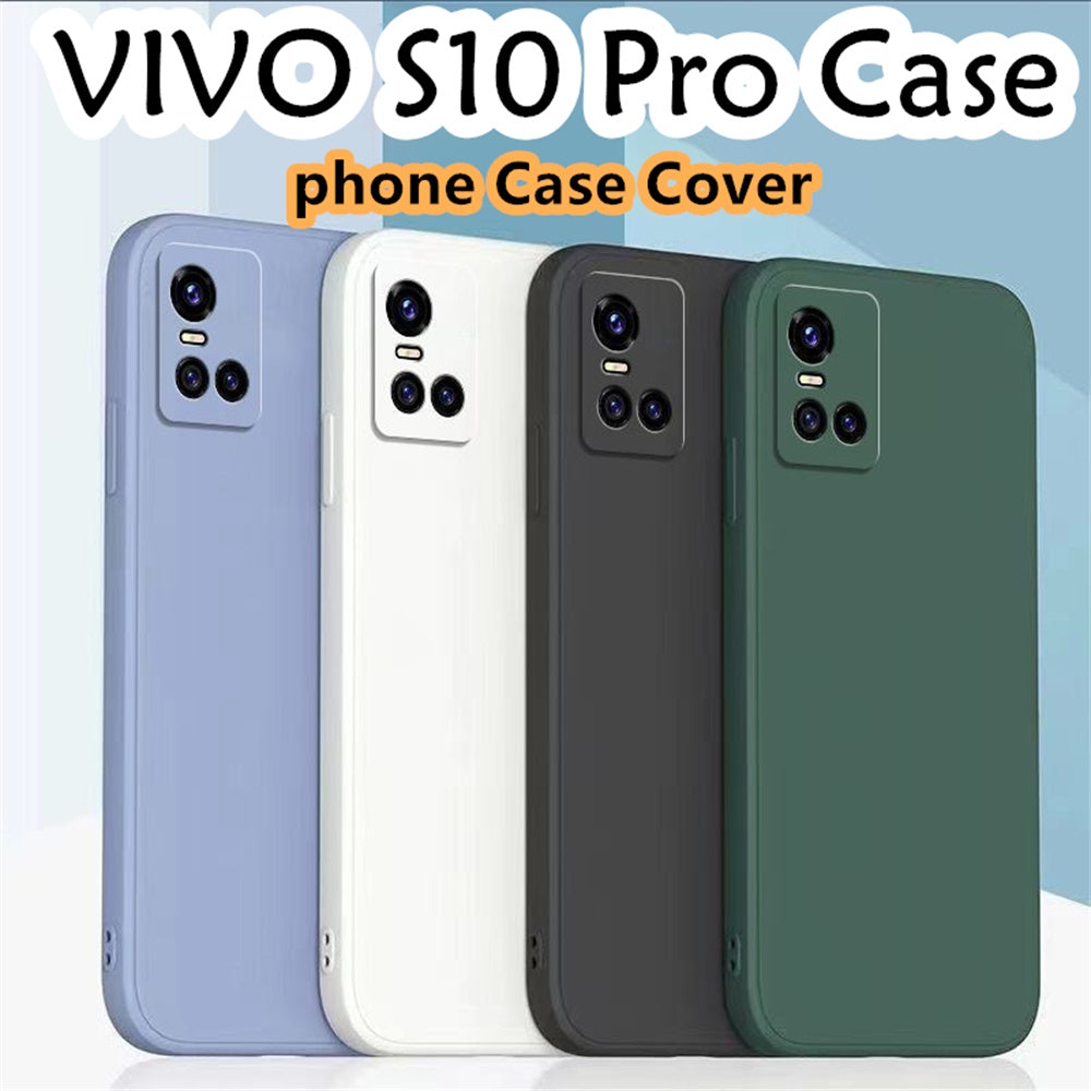 For VIVO S10 Pro Cover Drop and wear resistant Silicone Full Case Classic Simple Solid Color Phone Case Cover