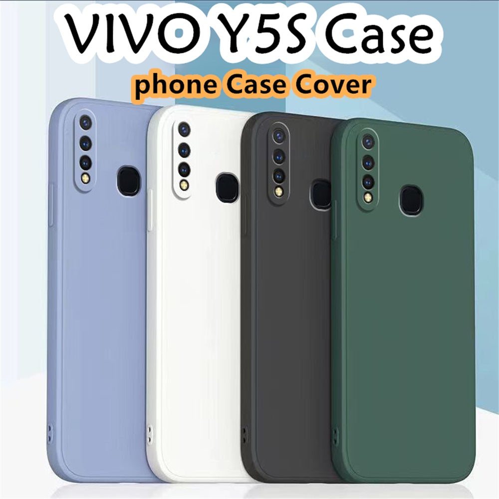 For VIVO Y5S Cover Drop and wear resistant Silicone Full Case Classic Simple Solid Color Phone Case Cover
