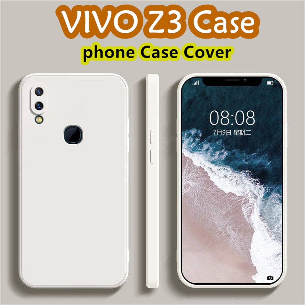 For VIVO Z3 Cover Drop and wear resistant Silicone Full Case Classic Simple Solid Color Phone Case Cover