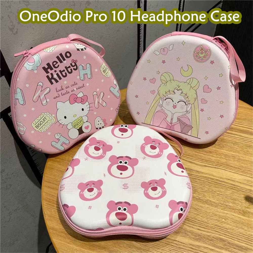 For OneOdio Pro 10 Headphone Case Cartoon Creative Patterns Headset Earpads Storage Bag Casing Box