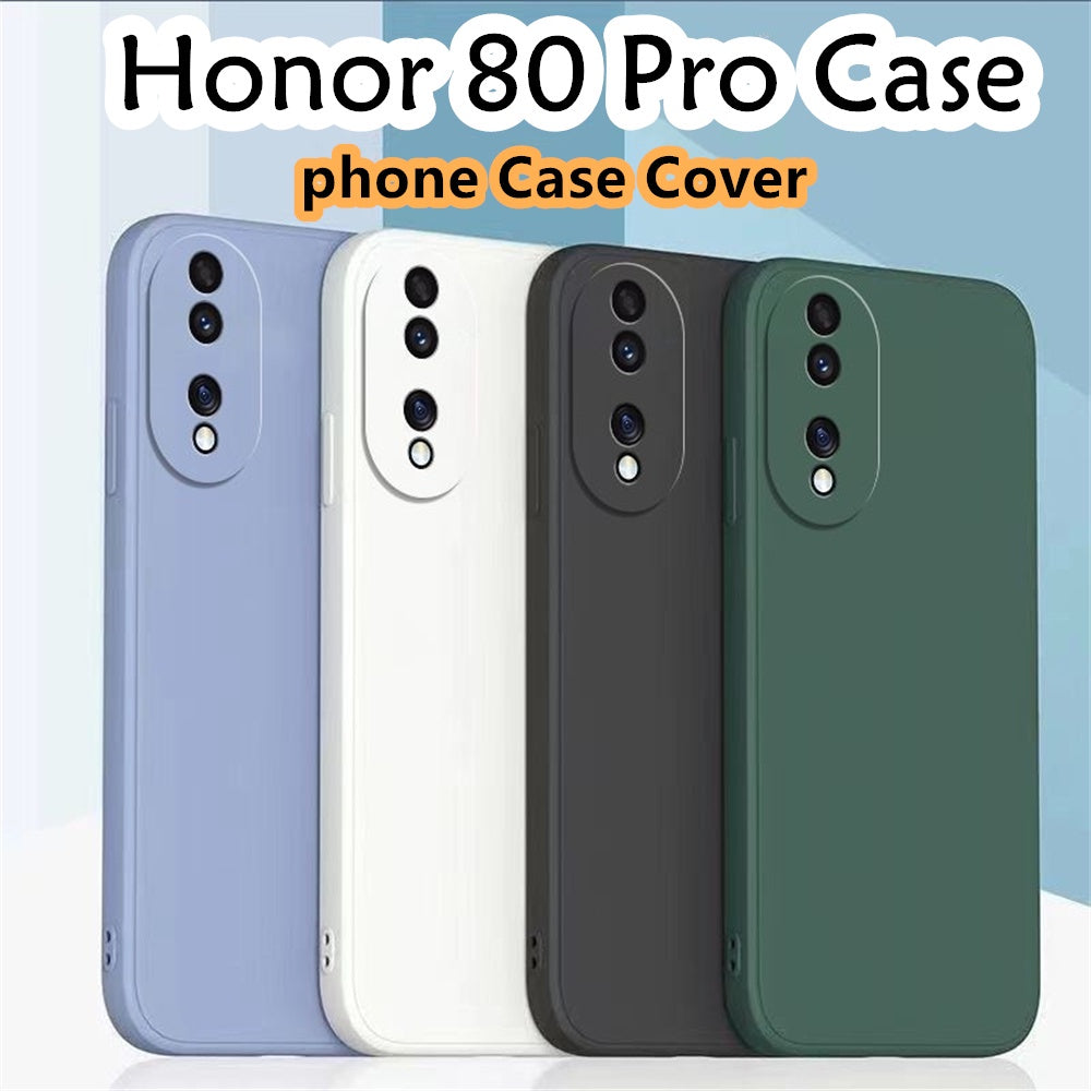 For Honor 80 Pro Cover Drop and wear resistant Silicone Full Case Classic Simple Solid Color Phone Case Cover