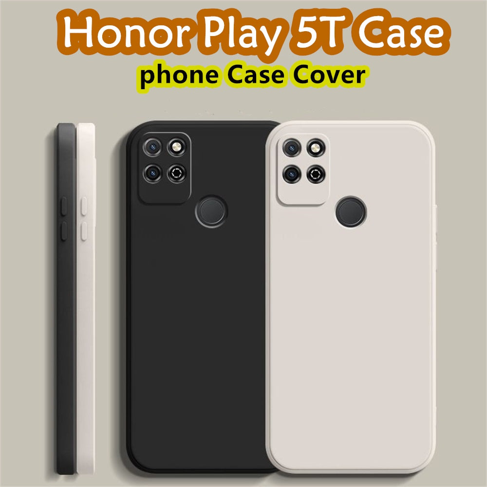 For Honor Play 5T Cover Drop and wear resistant Silicone Full Case Classic Simple Solid Color Phone Case Cover