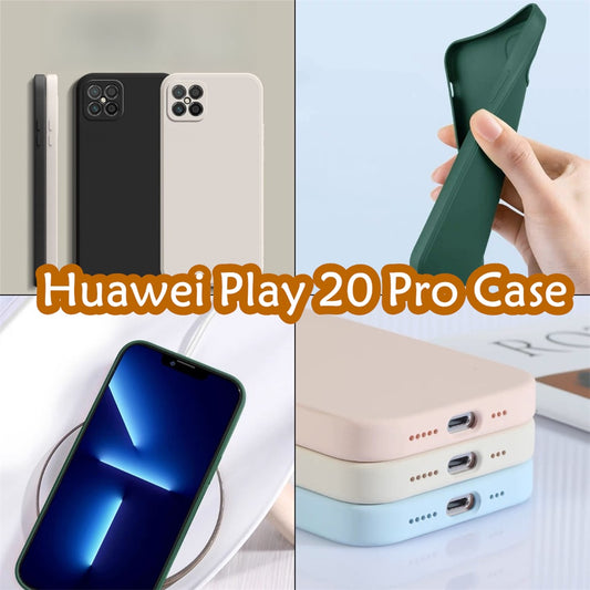 For Huawei Play 20 Pro Cover Drop and wear resistant Silicone Full Case Classic Simple Solid Color Phone Case Cover