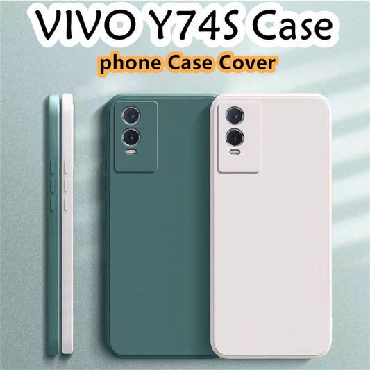 For VIVO Y74S Cover Drop and wear resistant Silicone Full Case Classic Simple Solid Color Phone Case Cover