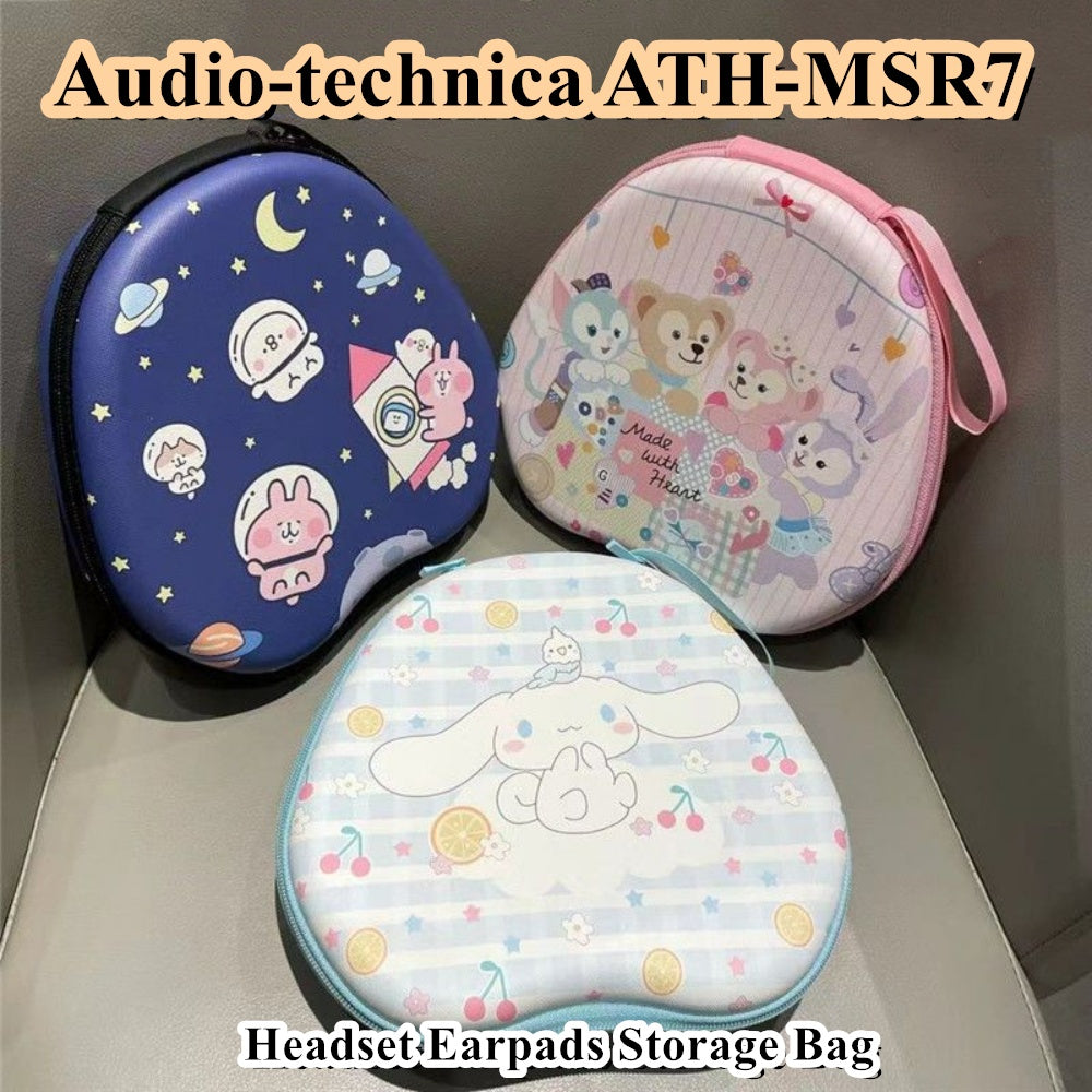 For Audio-technica ATH-MSR7 Headphone Case Cartoon Creative Patterns Headset Earpads Storage Bag Casing Box