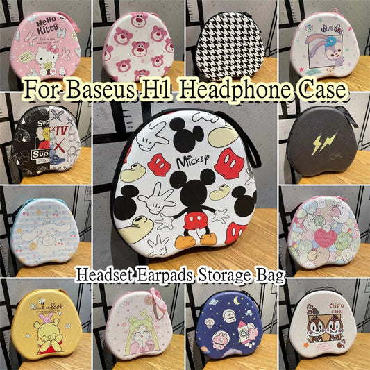 For Baseus H1 Headphone Case Cartoon Creative Patterns Headset Earpads Storage Bag Casing Box