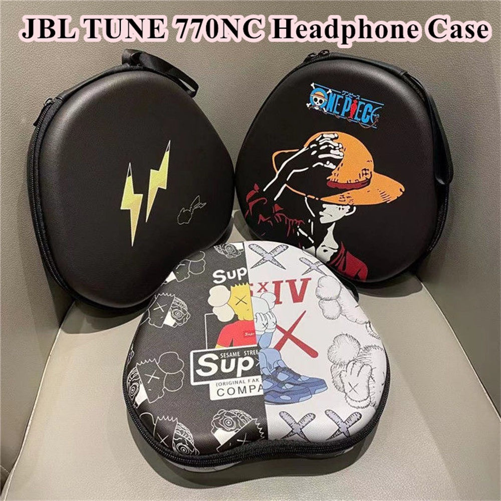 For JBL TUNE 770NC Headphone Case Cartoon Creative Patterns Headset Earpads Storage Bag Casing Box