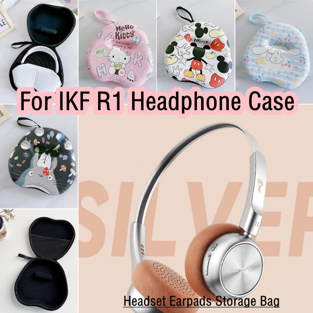 For IKF R1 Headphone Case Cartoon Creative Patterns Headset Earpads Storage Bag Casing Box