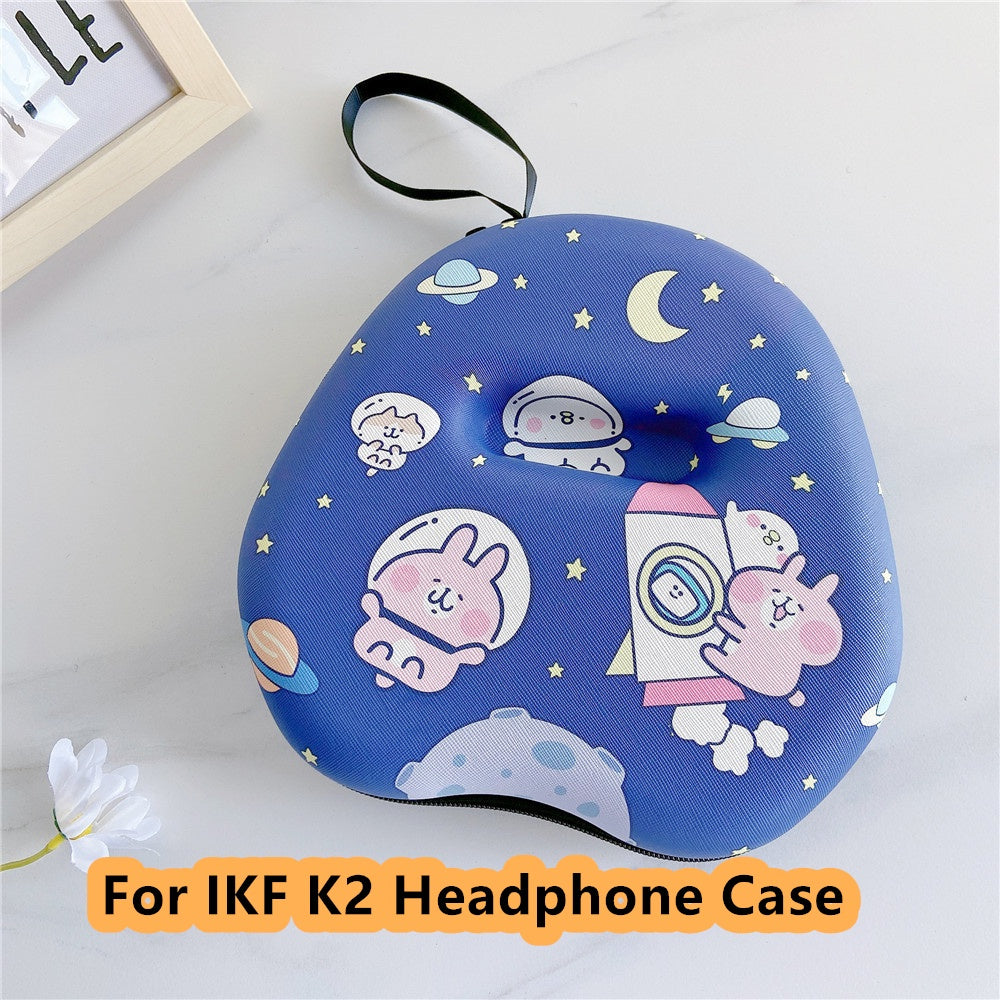 For IKF K2 Headphone Case Cartoon Creative Patterns Headset Earpads Storage Bag Casing Box