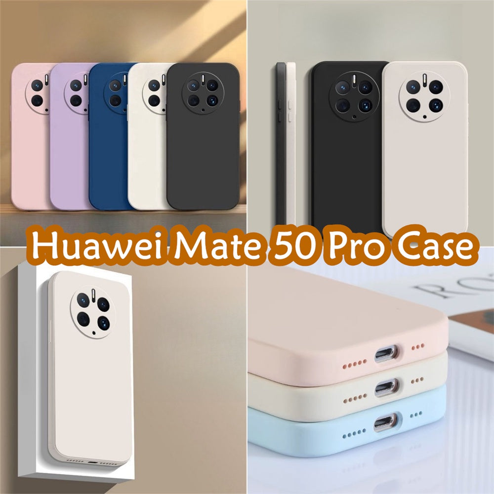 For Huawei Mate 50 Pro Cover Drop and wear resistant Silicone Full Case Classic Simple Solid Color Phone Case Cover