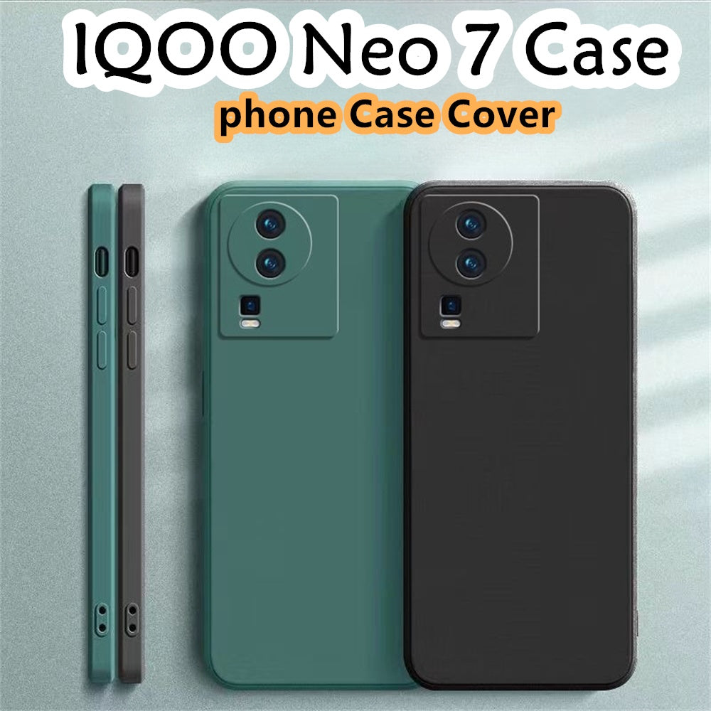 For IQOO Neo 7 Cover Drop and wear resistant Silicone Full Case Classic Simple Solid Color Phone Case Cover