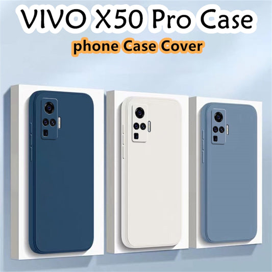 For VIVO X50 Pro Cover Drop and wear resistant Silicone Full Case Classic Simple Solid Color Phone Case Cover