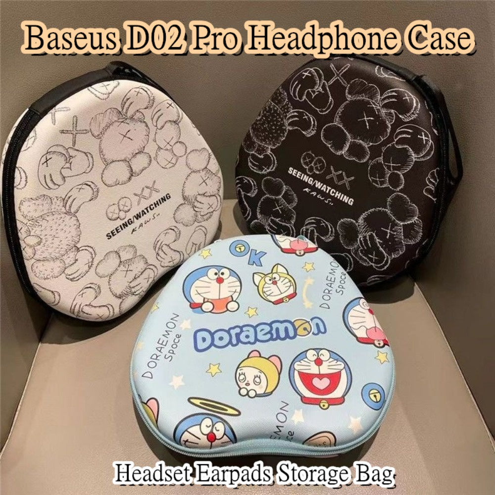 For Baseus D02 Pro Headphone Case Cartoon Creative Patterns Headset Earpads Storage Bag Casing Box