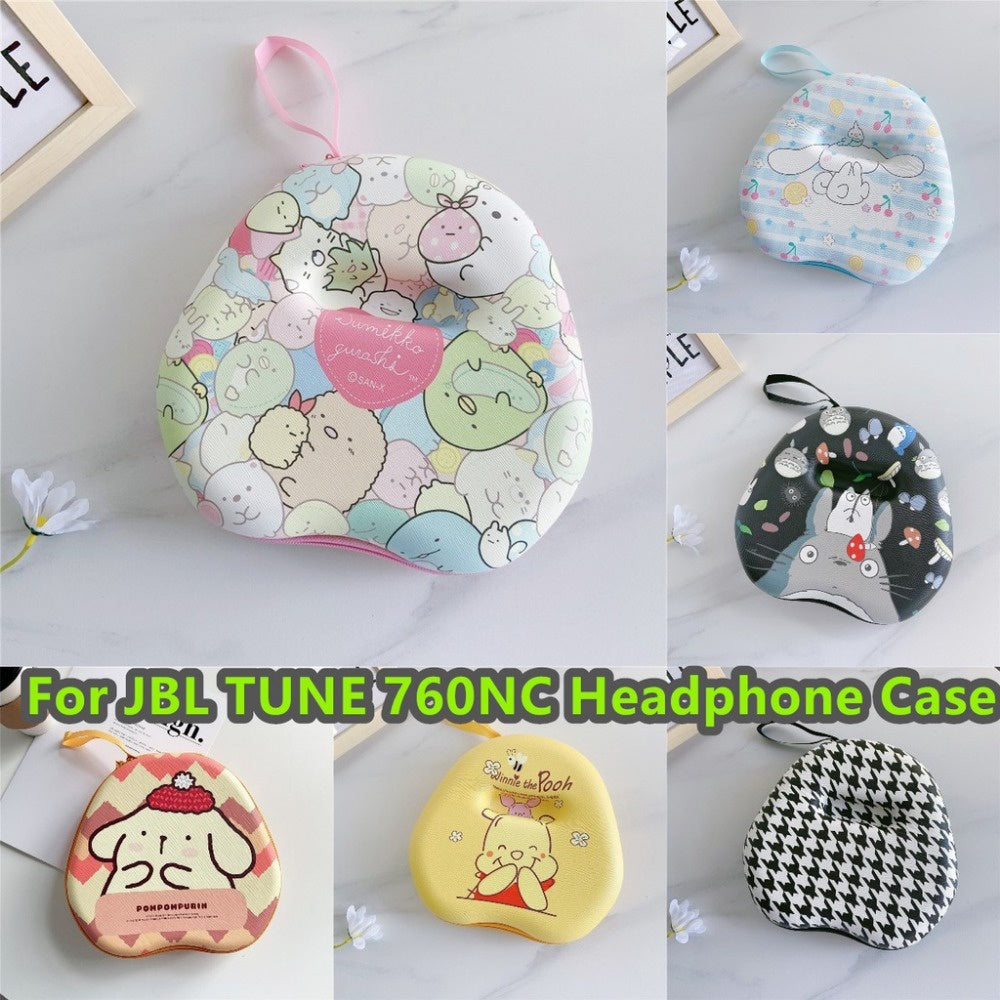 For JBL TUNE 760NC Headphone Case Cartoon Creative Patterns Headset Earpads Storage Bag Casing Box