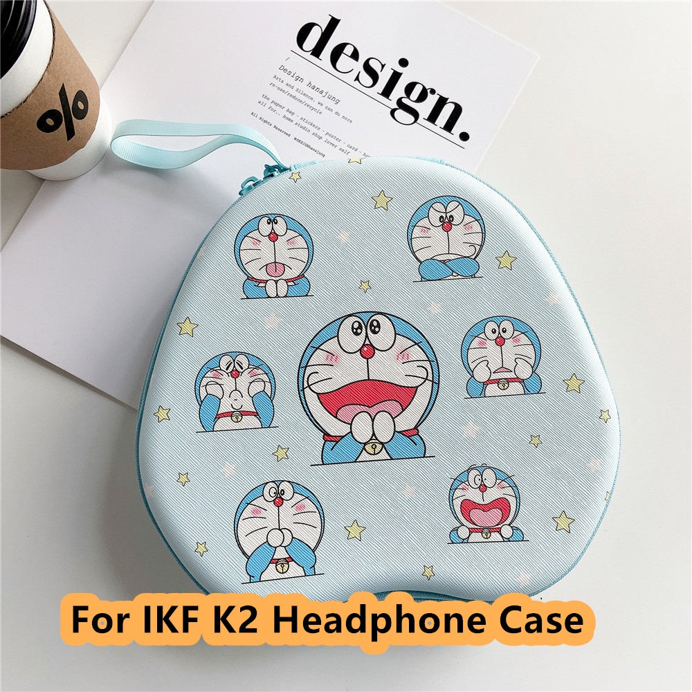For IKF K2 Headphone Case Cartoon Creative Patterns Headset Earpads Storage Bag Casing Box