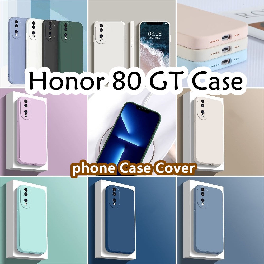 For Honor 80 GT Cover Drop and wear resistant Silicone Full Case Classic Simple Solid Color Phone Case Cover