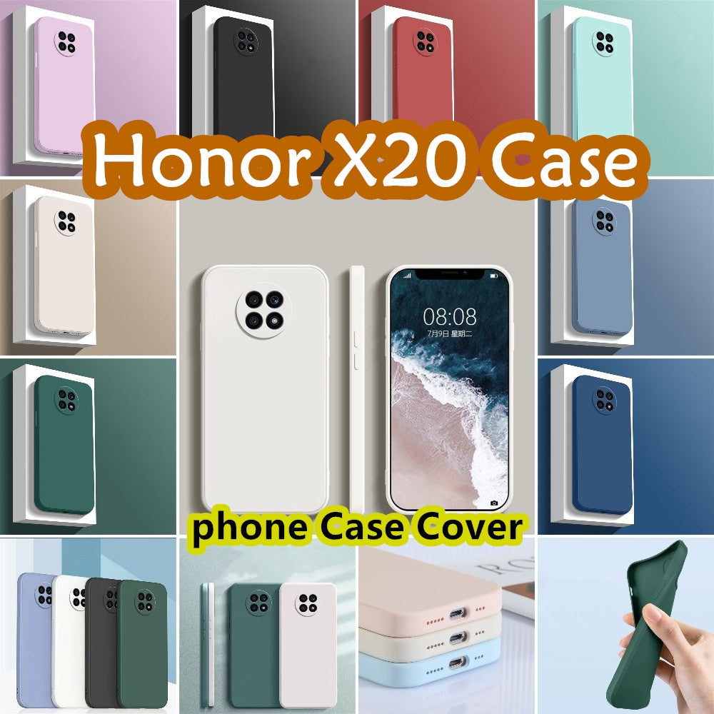 For Honor X20 Cover Drop and wear resistant Silicone Full Case Classic Simple Solid Color Phone Case Cover