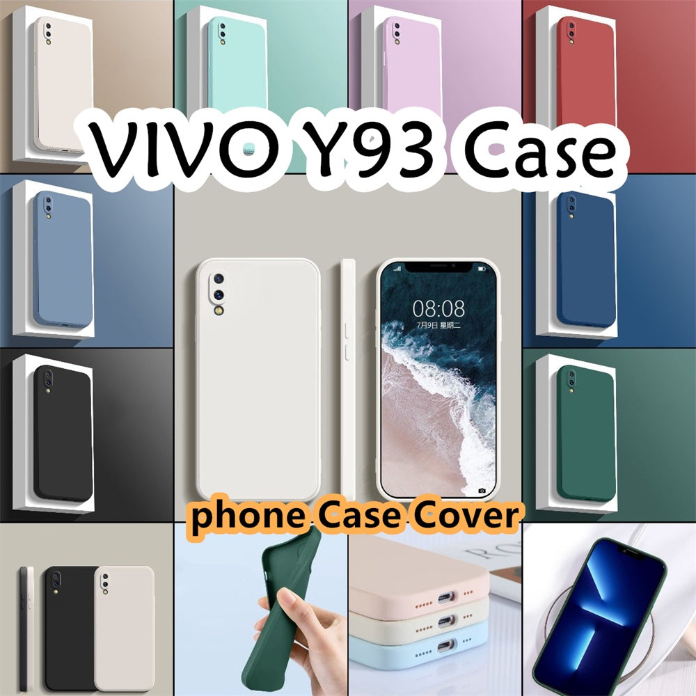 For VIVO Y93 Cover Drop and wear resistant Silicone Full Case Classic Simple Solid Color Phone Case Cover