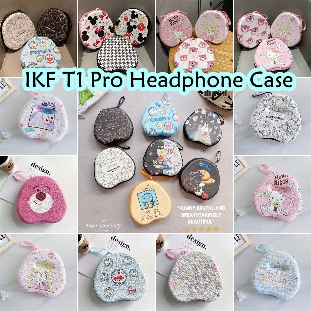 For IKF T1 Pro Headphone Case Cartoon Creative Patterns Headset Earpads Storage Bag Casing Box