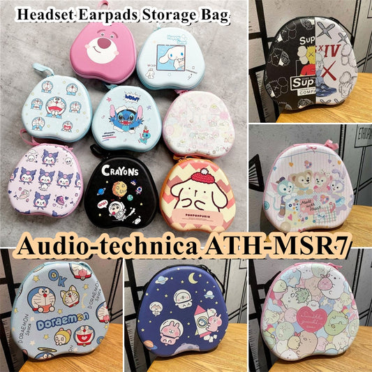 For Audio-technica ATH-MSR7 Headphone Case Cartoon Creative Patterns Headset Earpads Storage Bag Casing Box
