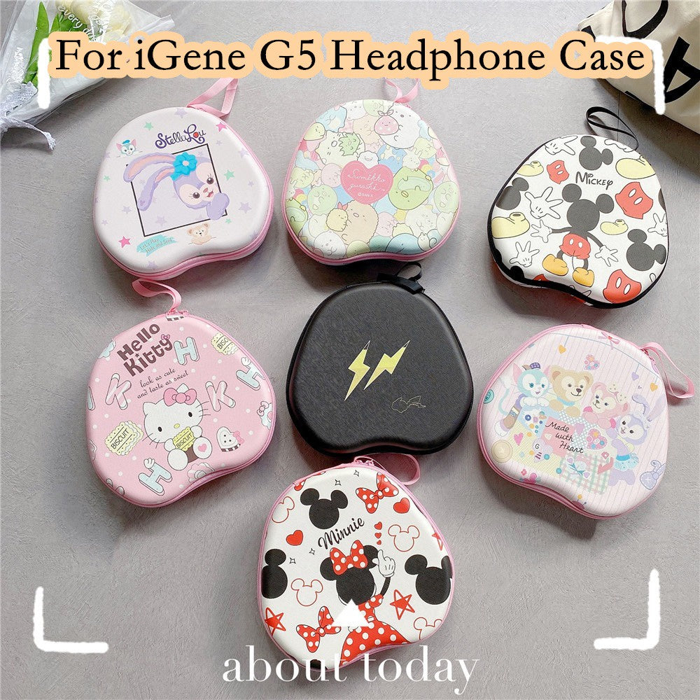 For iGene G5 Headphone Case Cartoon Creative Patterns Headset Earpads Storage Bag Casing Box