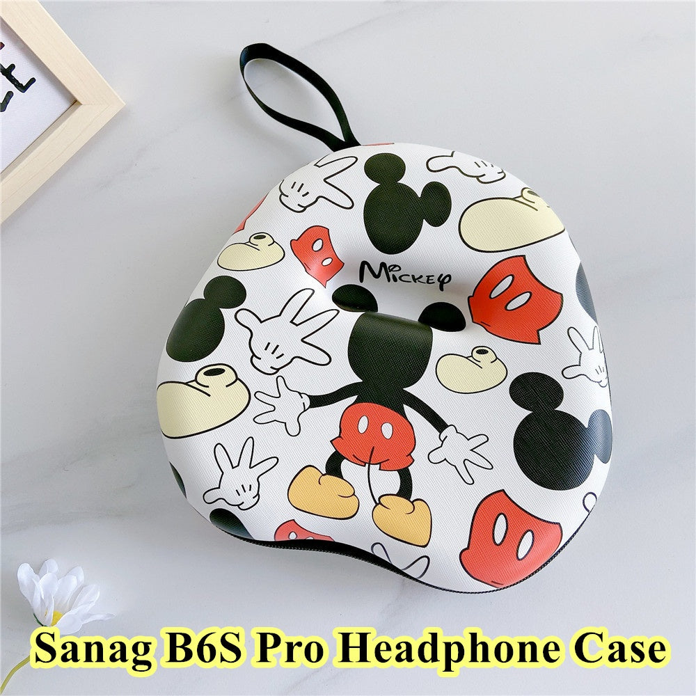 For Sanag B6S Pro Headphone Case Cartoon Creative Patterns Headset Earpads Storage Bag Casing Box