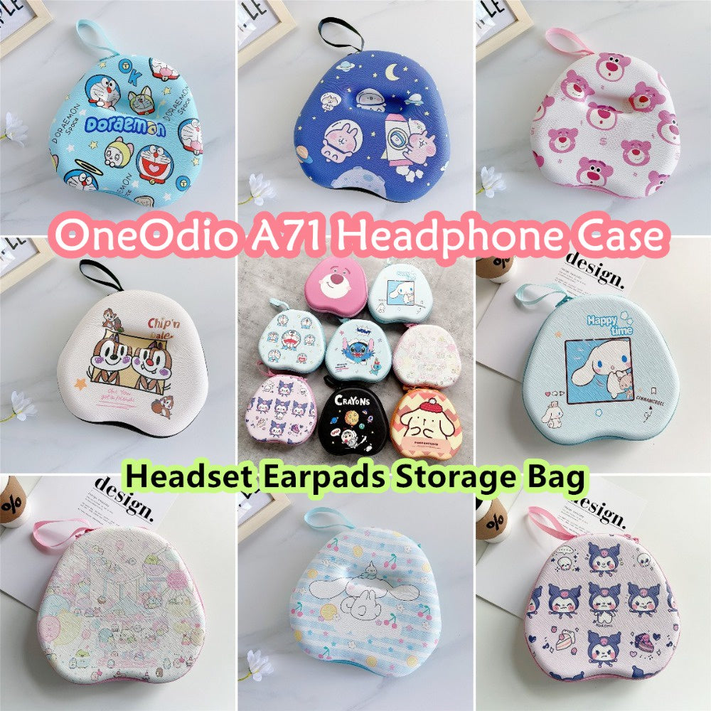 For OneOdio A71 Headphone Case Cartoon Creative Patterns Headset Earpads Storage Bag Casing Box