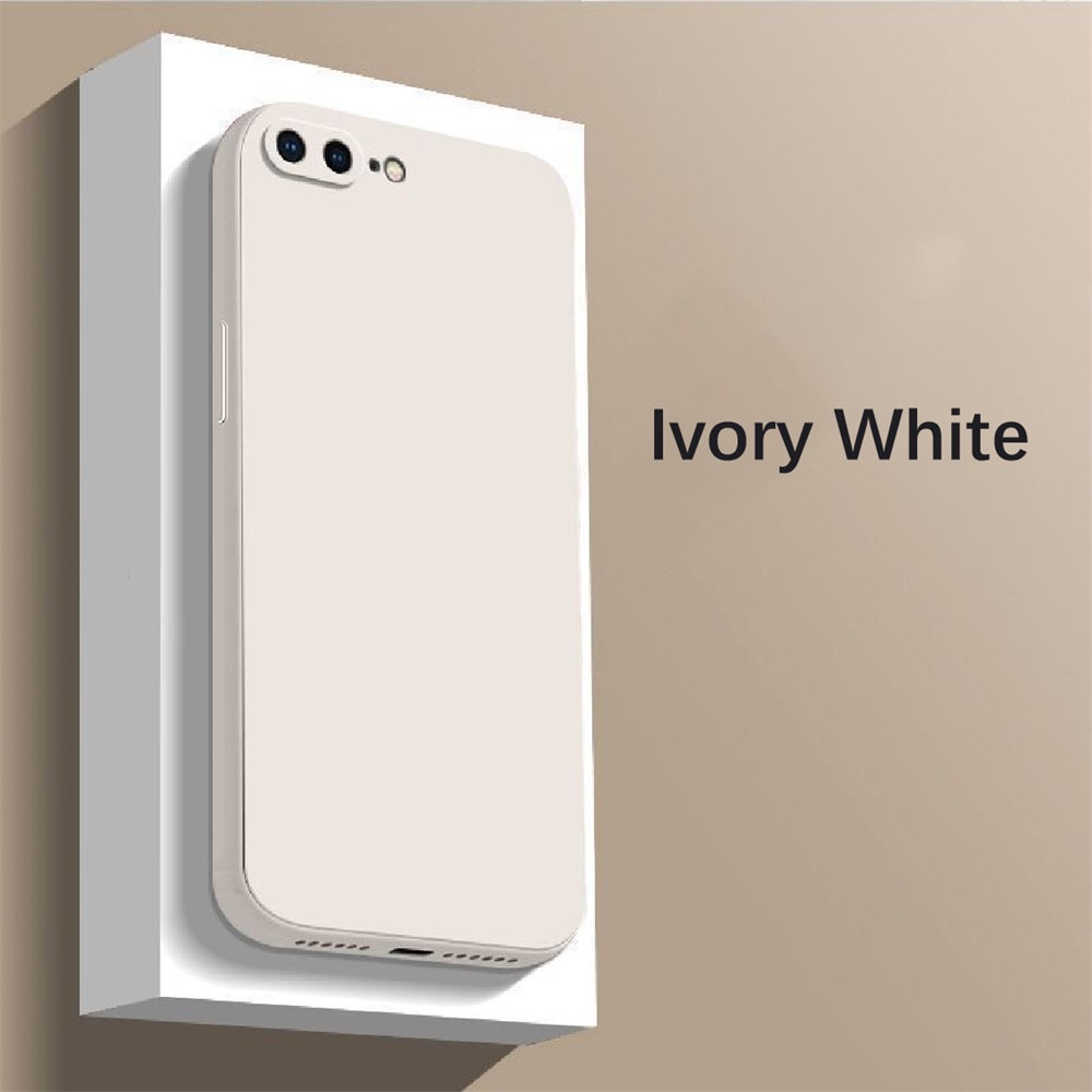 For IPhone 7 Plus Cover Drop and wear resistant Silicone Full Case Classic Simple Solid Color Phone Case Cover