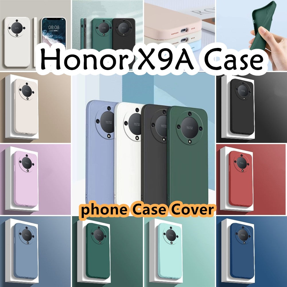 For Honor X9A Cover Drop and wear resistant Silicone Full Case Classic Simple Solid Color Phone Case Cover