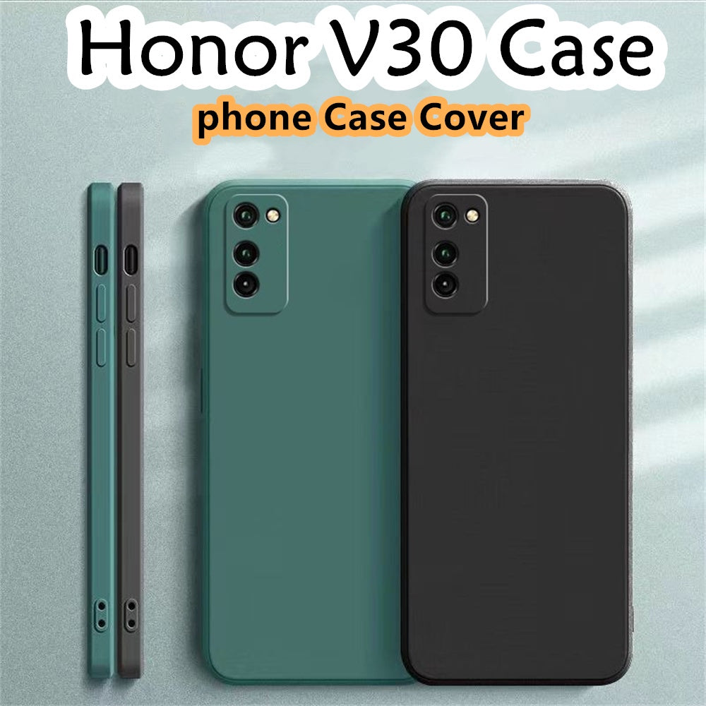 For Honor V30 Cover Drop and wear resistant Silicone Full Case Classic Simple Solid Color Phone Case Cover