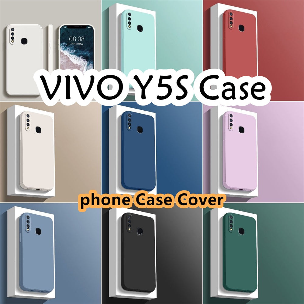 For VIVO Y5S Cover Drop and wear resistant Silicone Full Case Classic Simple Solid Color Phone Case Cover