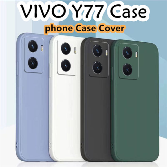 For VIVO Y77 Cover Drop and wear resistant Silicone Full Case Classic Simple Solid Color Phone Case Cover