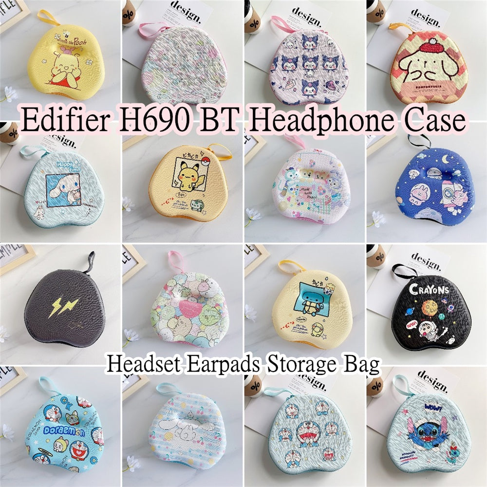 For Edifier H690 BT Headphone Case Cartoon Creative Patterns Headset Earpads Storage Bag Casing Box