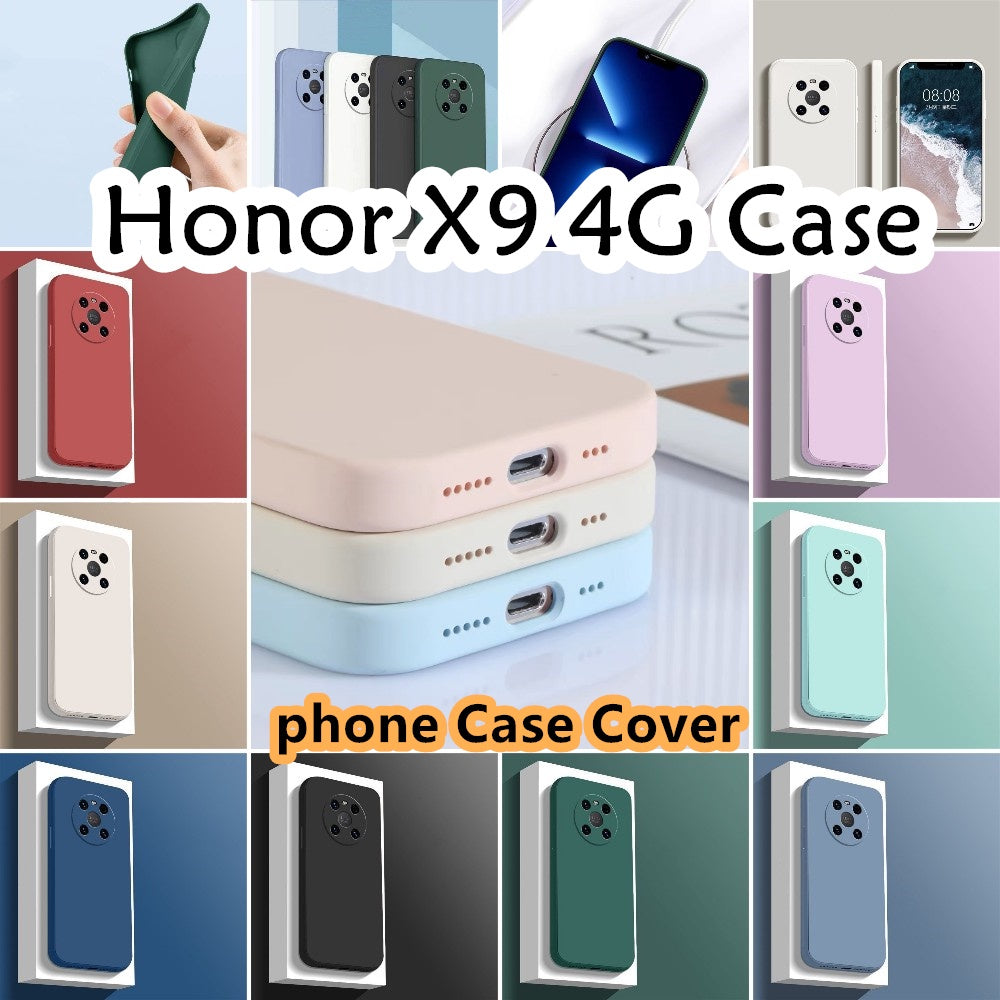 For Honor X9 4G Cover Drop and wear resistant Silicone Full Case Classic Simple Solid Color Phone Case Cover