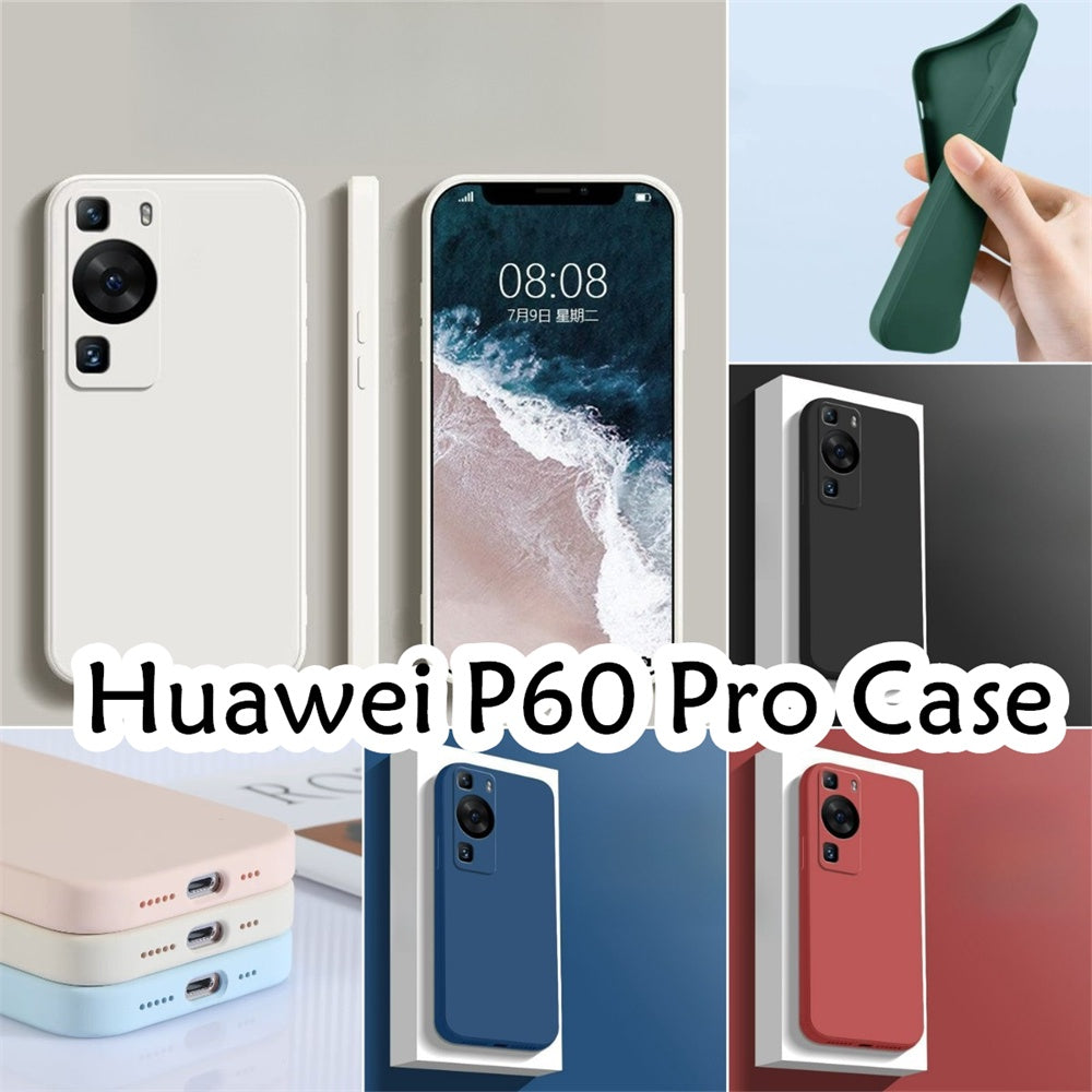 For Huawei P60 Pro Cover Drop and wear resistant Silicone Full Case Classic Simple Solid Color Phone Case Cover