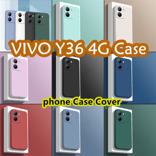 For VIVO Y36 4G Cover Drop and wear resistant Silicone Full Case Classic Simple Solid Color Phone Case Cover