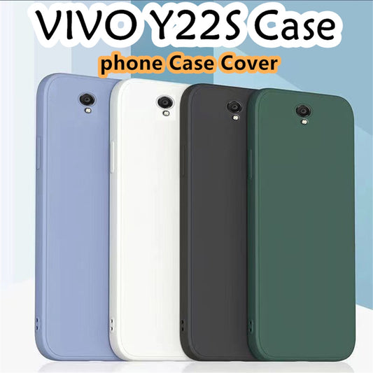 For VIVO Y22S Cover Drop and wear resistant Silicone Full Case Classic Simple Solid Color Phone Case Cover
