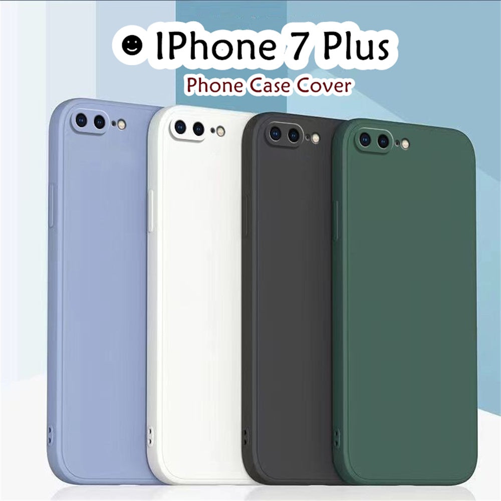 For IPhone 7 Plus Cover Drop and wear resistant Silicone Full Case Classic Simple Solid Color Phone Case Cover