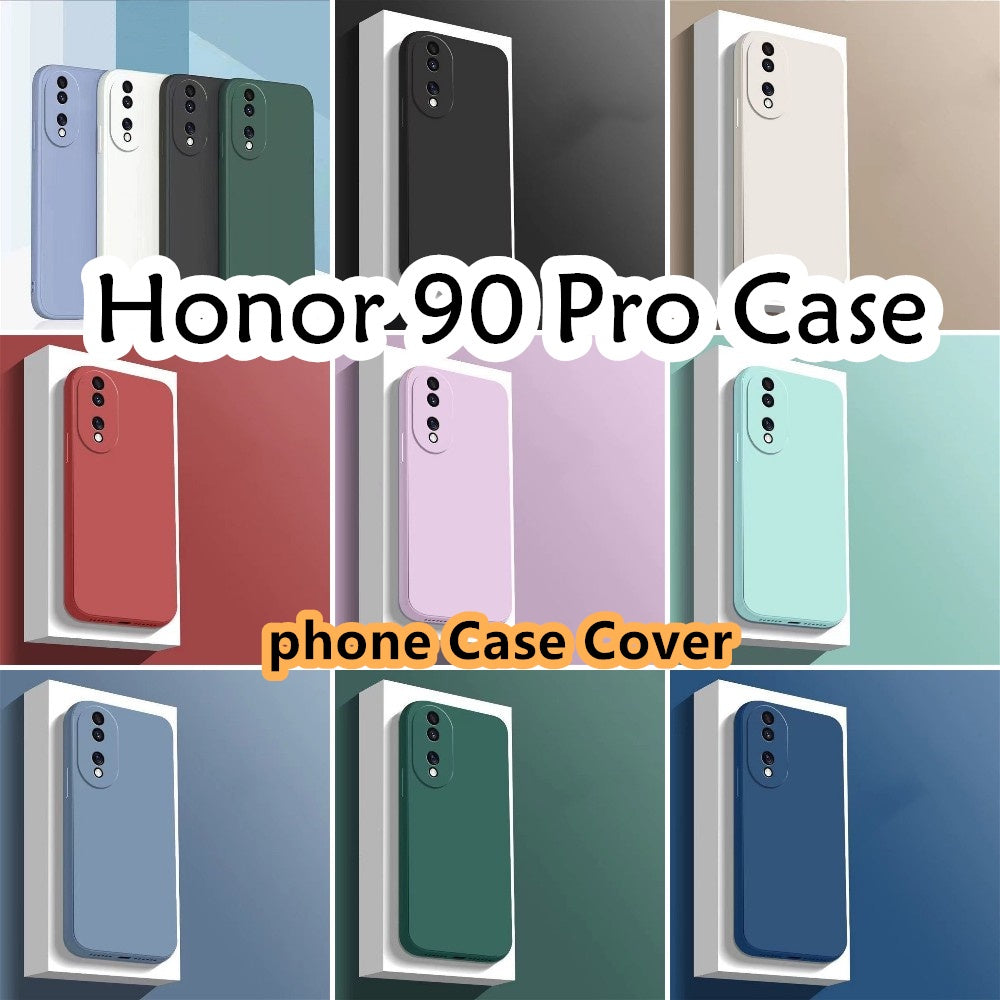 For Honor 90 Pro Cover Drop and wear resistant Silicone Full Case Classic Simple Solid Color Phone Case Cover