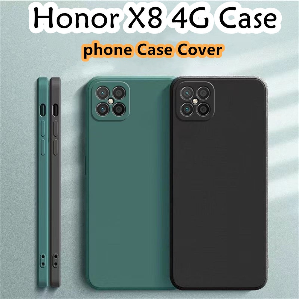 For Honor X8 4G Cover Drop and wear resistant Silicone Full Case Classic Simple Solid Color Phone Case Cover