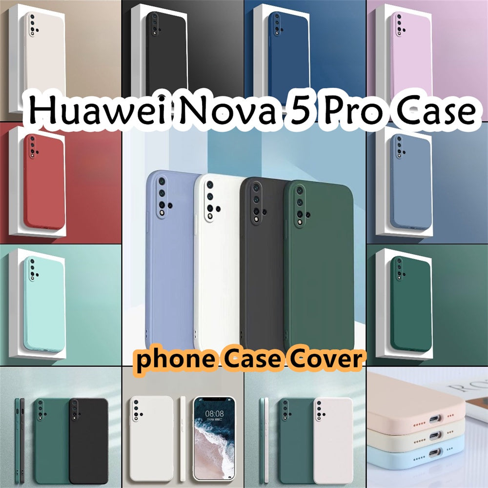 For Huawei Nova 5 Pro Cover Drop and wear resistant Silicone Full Case Classic Simple Solid Color Phone Case Cover