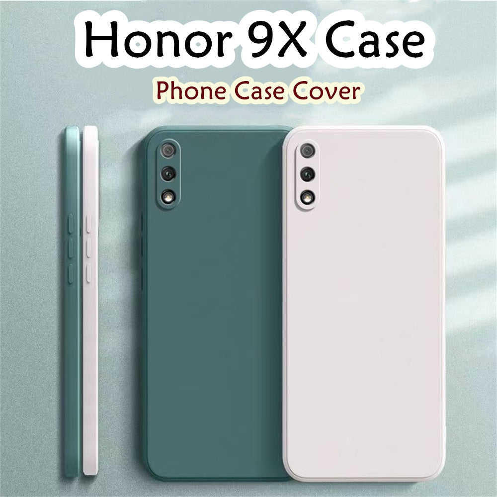 For Honor 9X Cover Drop and wear resistant Silicone Full Case Classic Simple Solid Color Phone Case Cover