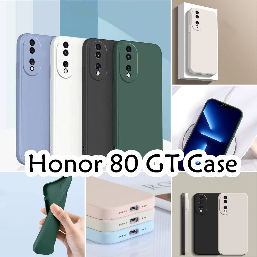 For Honor 80 GT Cover Drop and wear resistant Silicone Full Case Classic Simple Solid Color Phone Case Cover