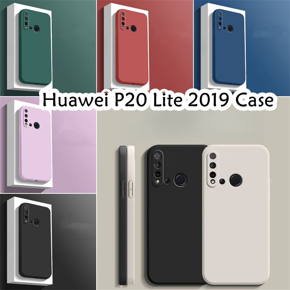For Huawei P20 Lite 2019 Cover Drop and wear resistant Silicone Full Case Classic Simple Solid Color Phone Case Cover