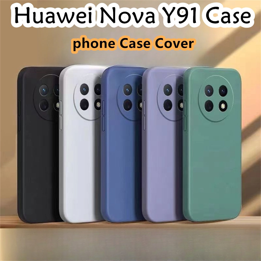 For Huawei Nova Y91 Cover Drop and wear resistant Silicone Full Case Classic Simple Solid Color Phone Case Cover