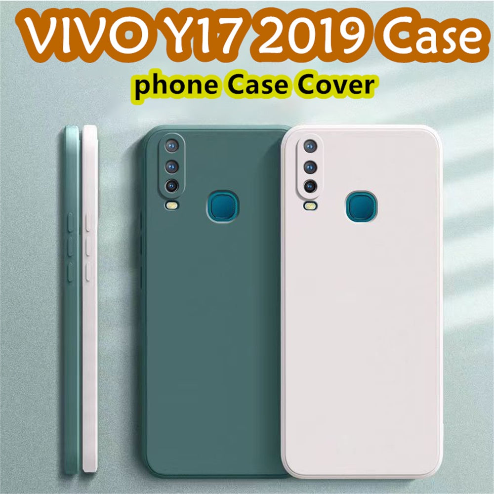 For VIVO Y17 2019 Cover Drop and wear resistant Silicone Full Case Classic Simple Solid Color Phone Case Cover